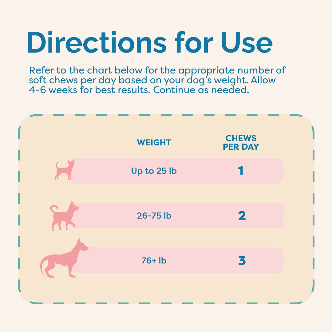 Mobility & Coat Care Chews for Dogs - 60 Ct