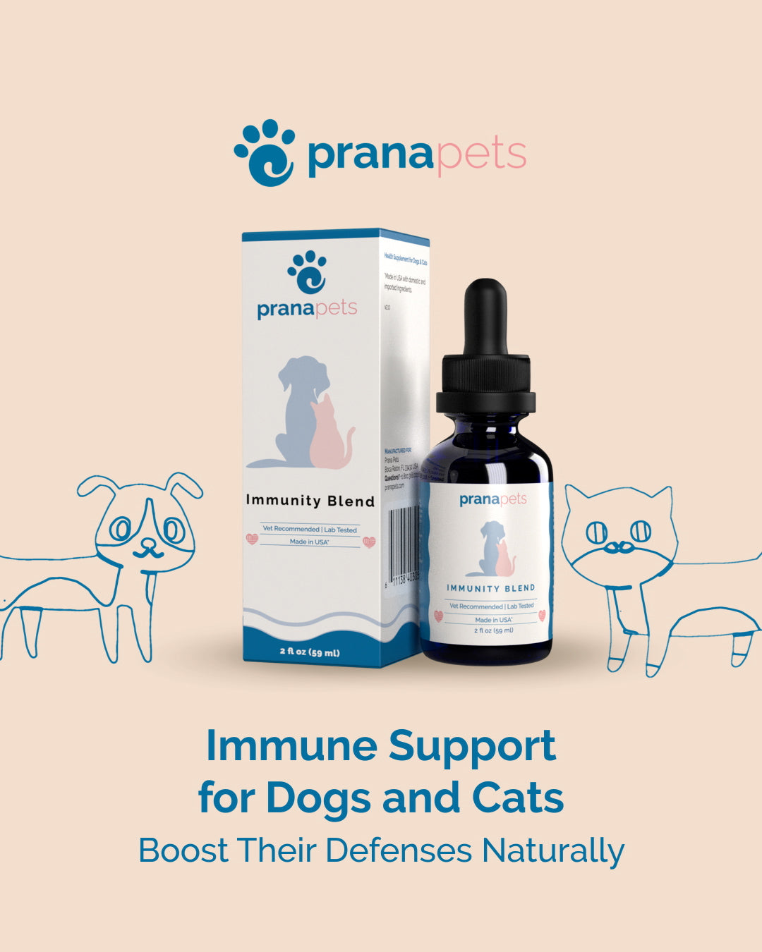 Prana Pets Immunity Blend Immune Support Supplement for Dogs and Cats